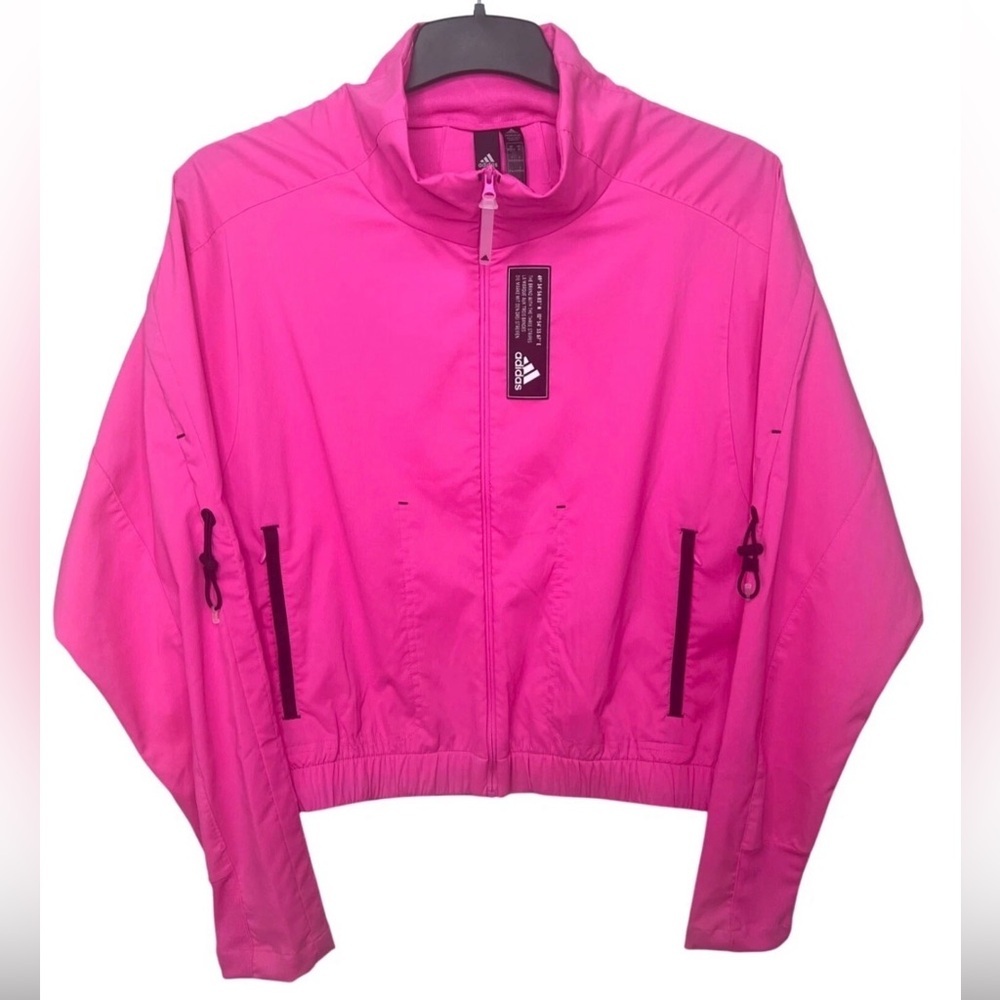 Adidas Tech Track Top Pink Primeblue Full-Zip Lightweight Jacket Size XS
